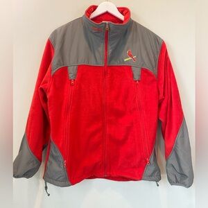 Majestic Fleece Windbreaker Full Zip Jacket XL St. Louis Cardinal Fleece Red Y2K